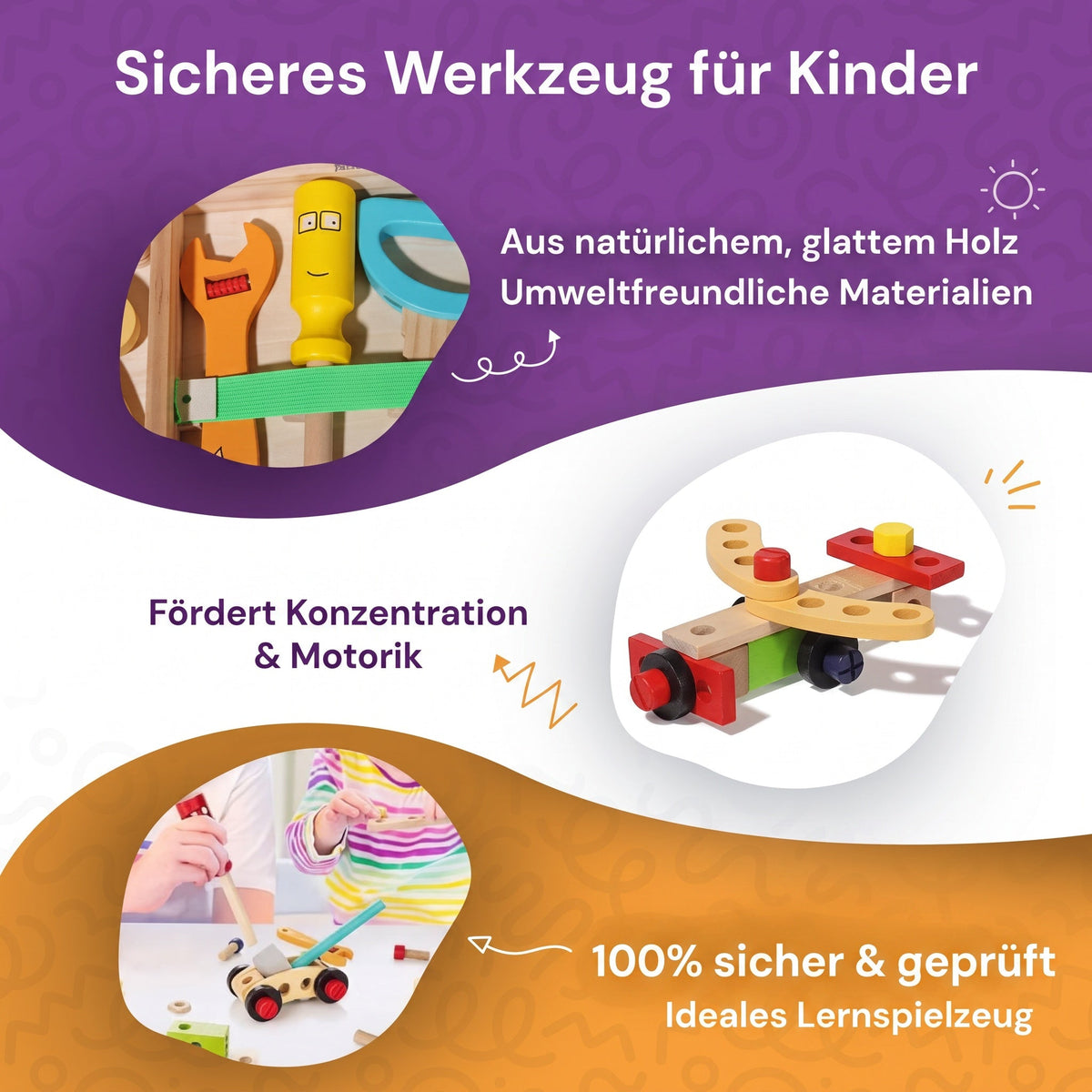 Montessori-gereedschapskist van hout