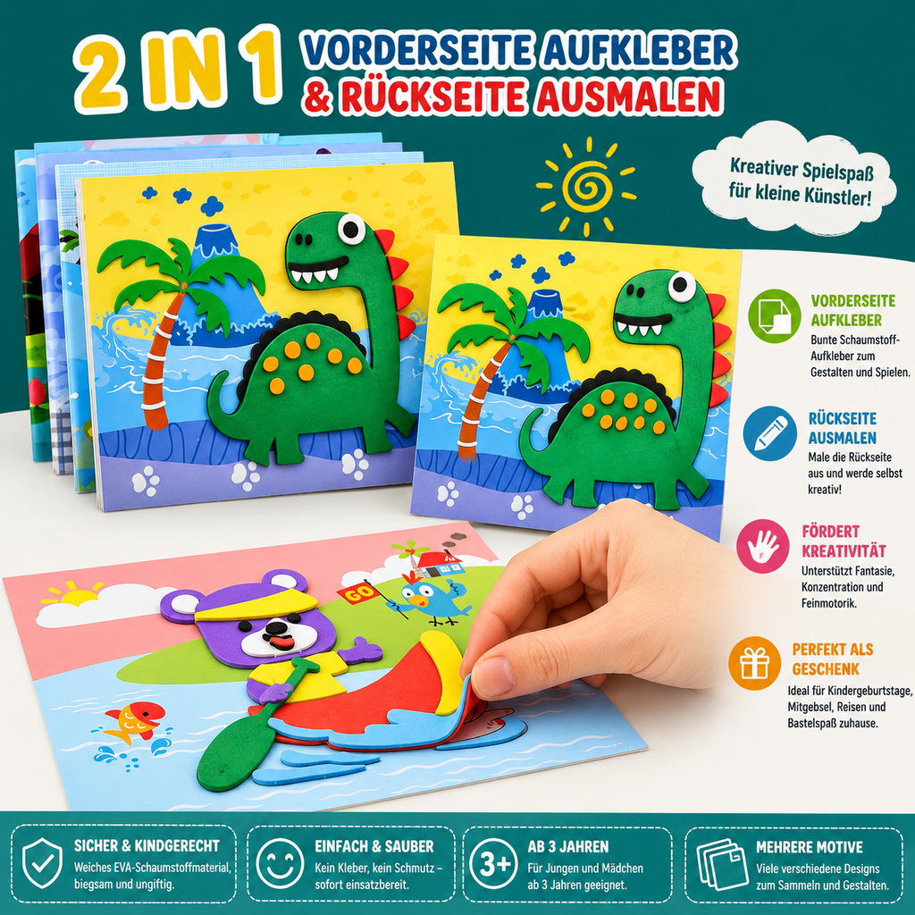 3D-schuimstickerset voor kinderen