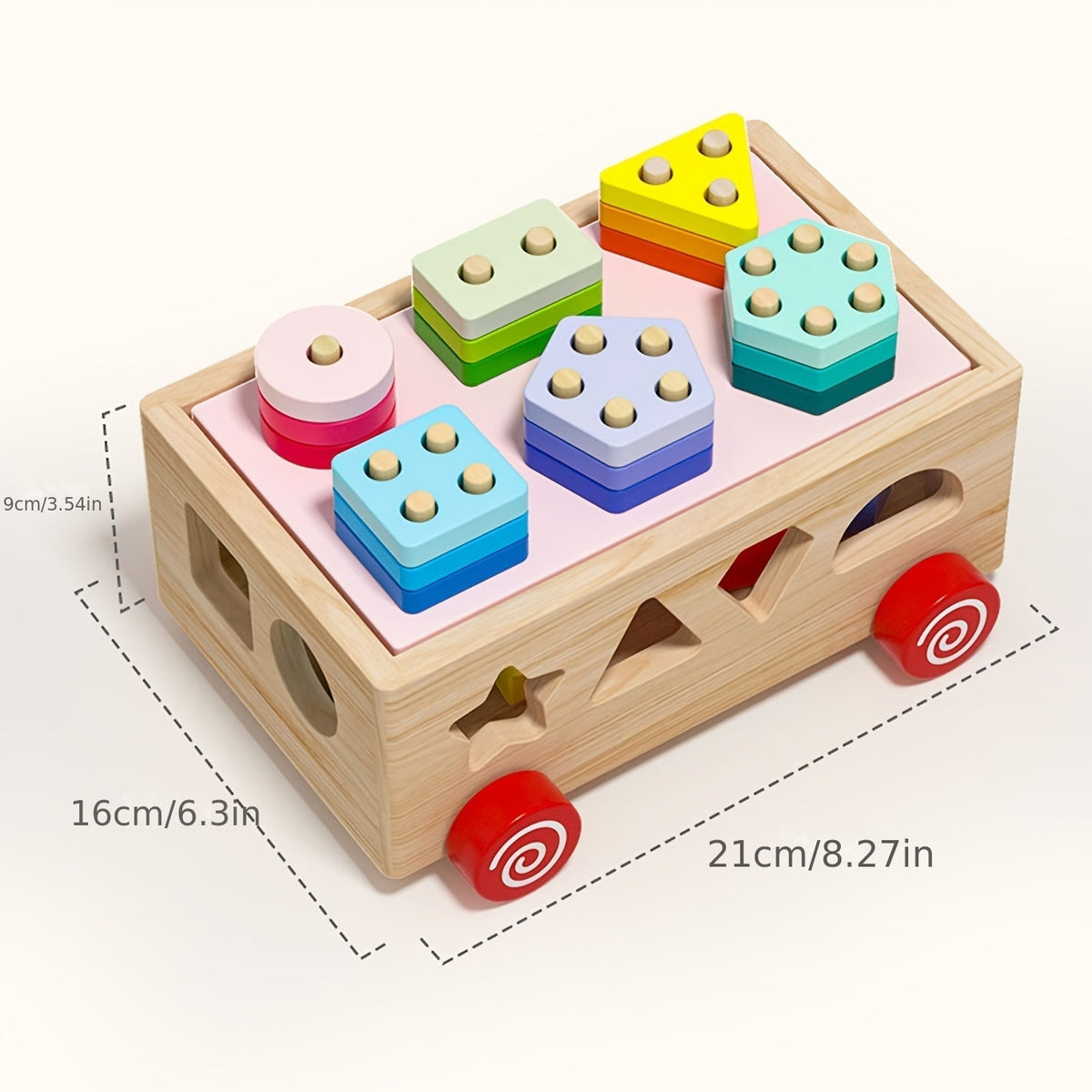 Montessori-stapelspel met geometrische vormen