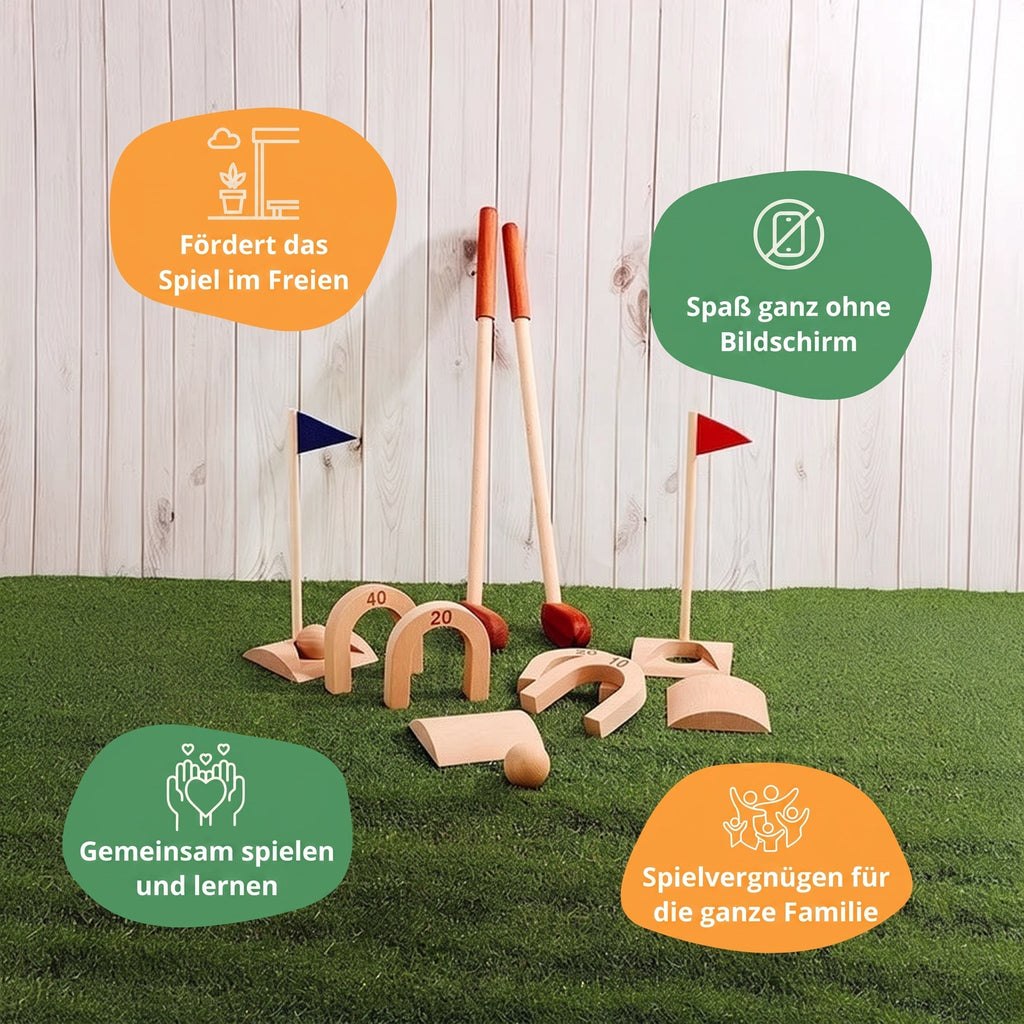 Montessori-golfset van hout