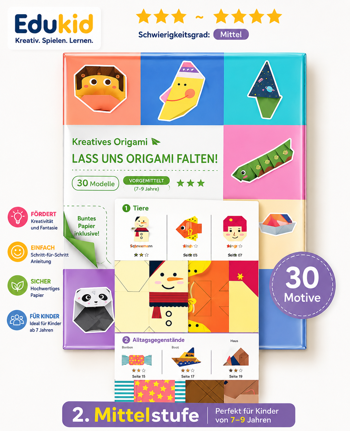 Origami-knutselset met handleiding voor kinderen