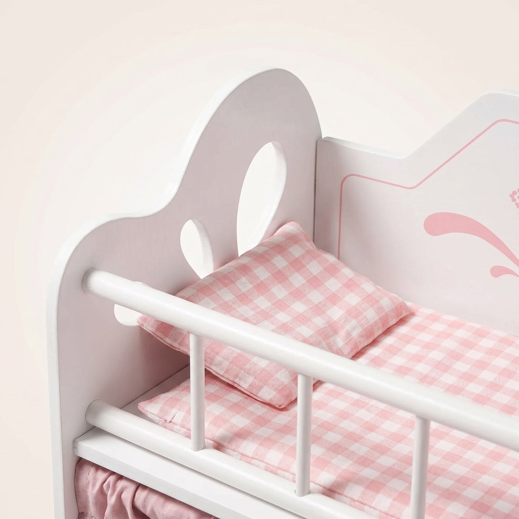 Montessori-poppenbed met kledingkast