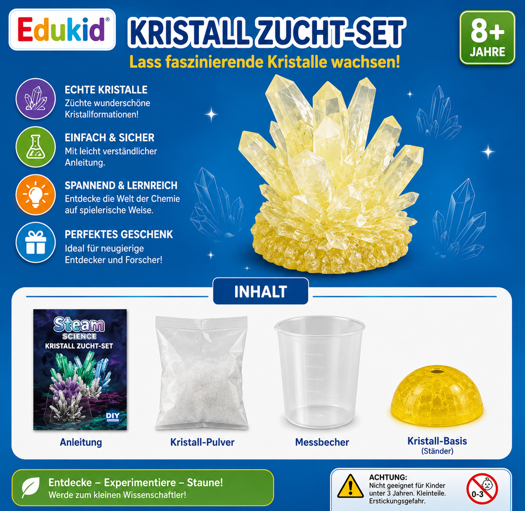 Kristallen-kweekset voor kinderen