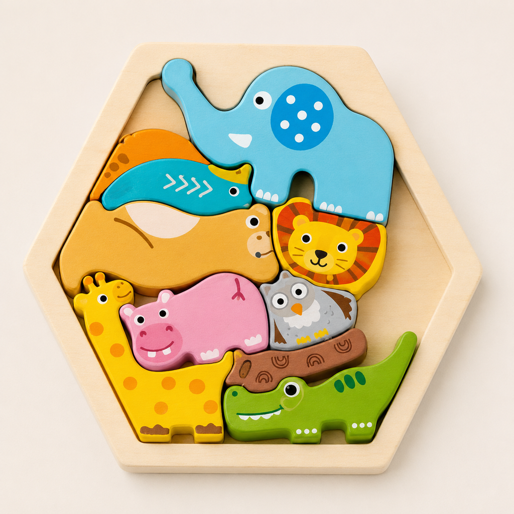Montessori 3D-houten puzzel voor kinderen