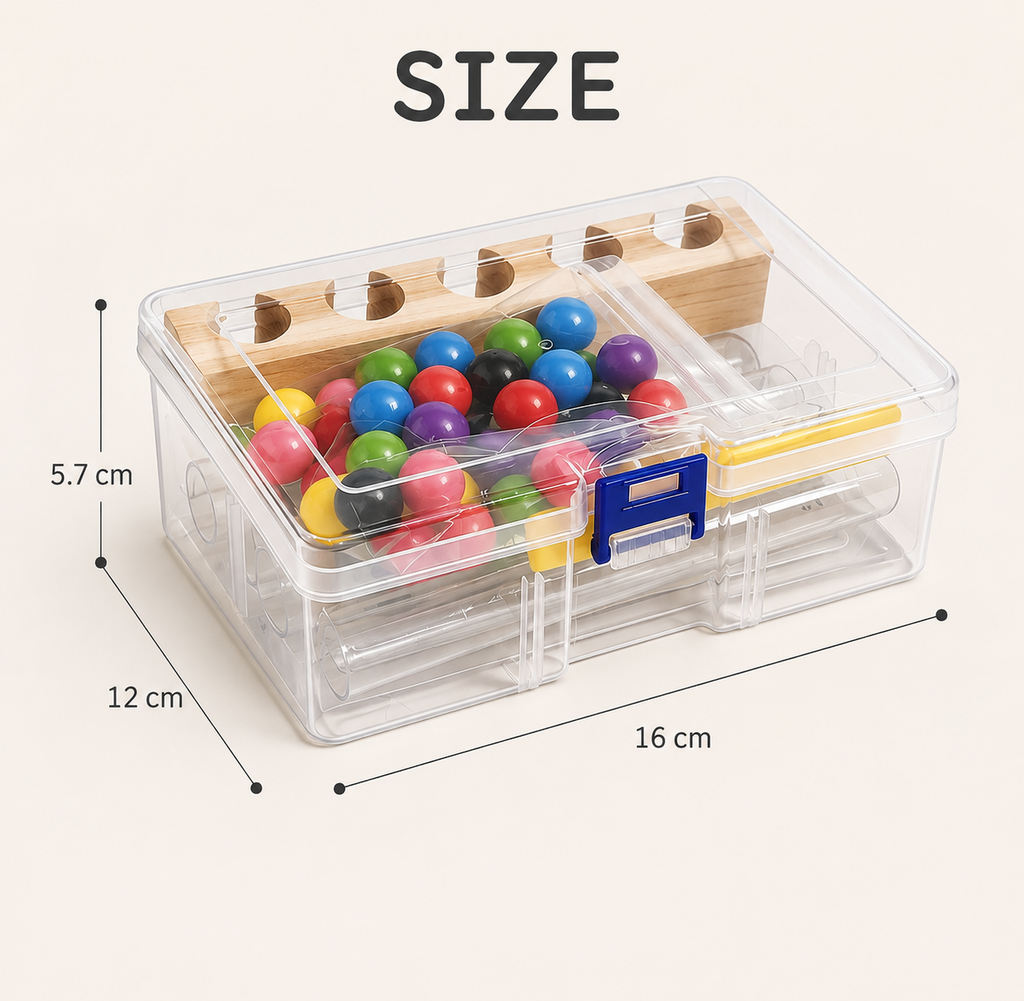 Montessori-kleursorteerspel met pincet