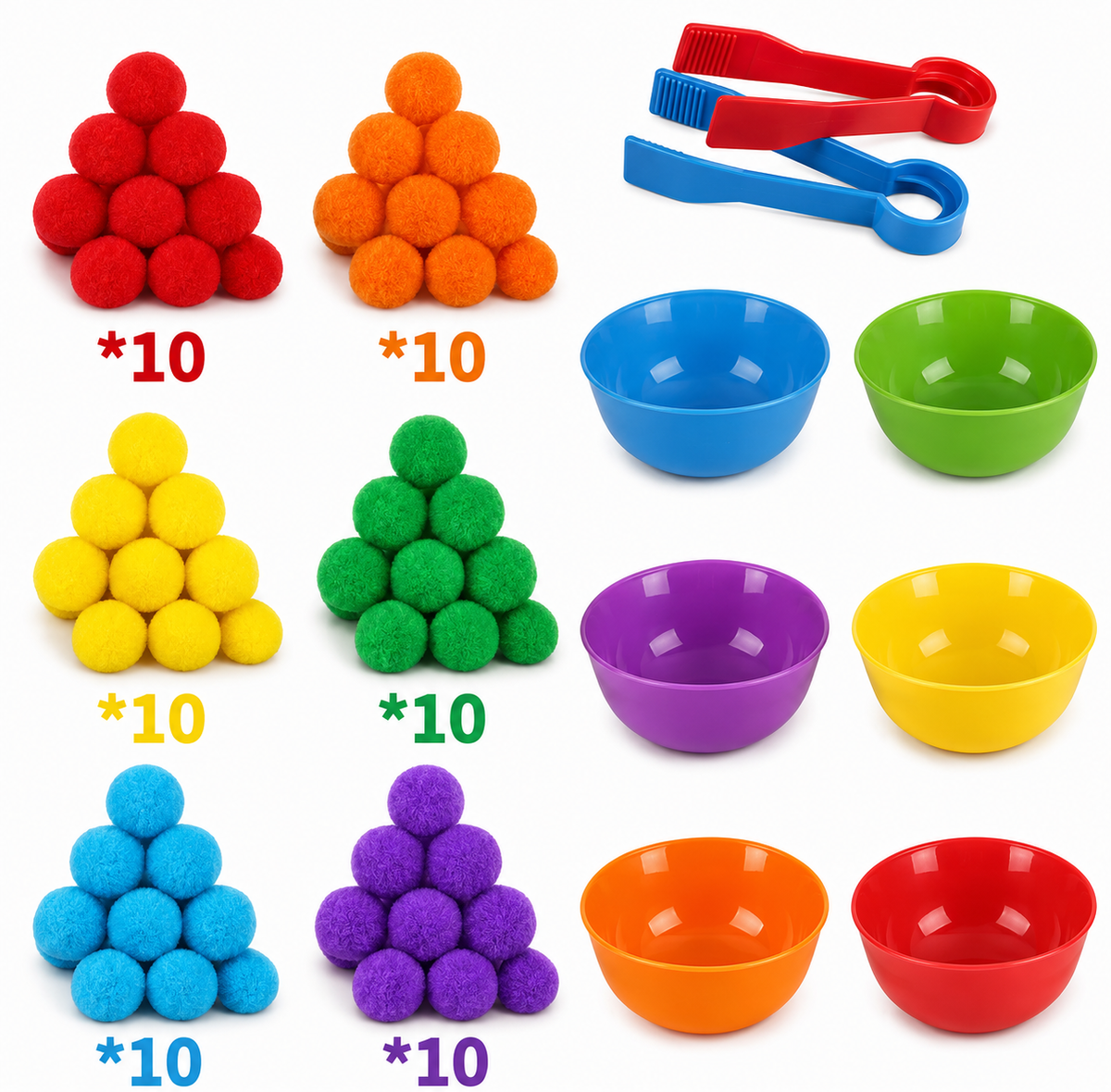 Montessori-kleursorteersets & accessoires met pincet