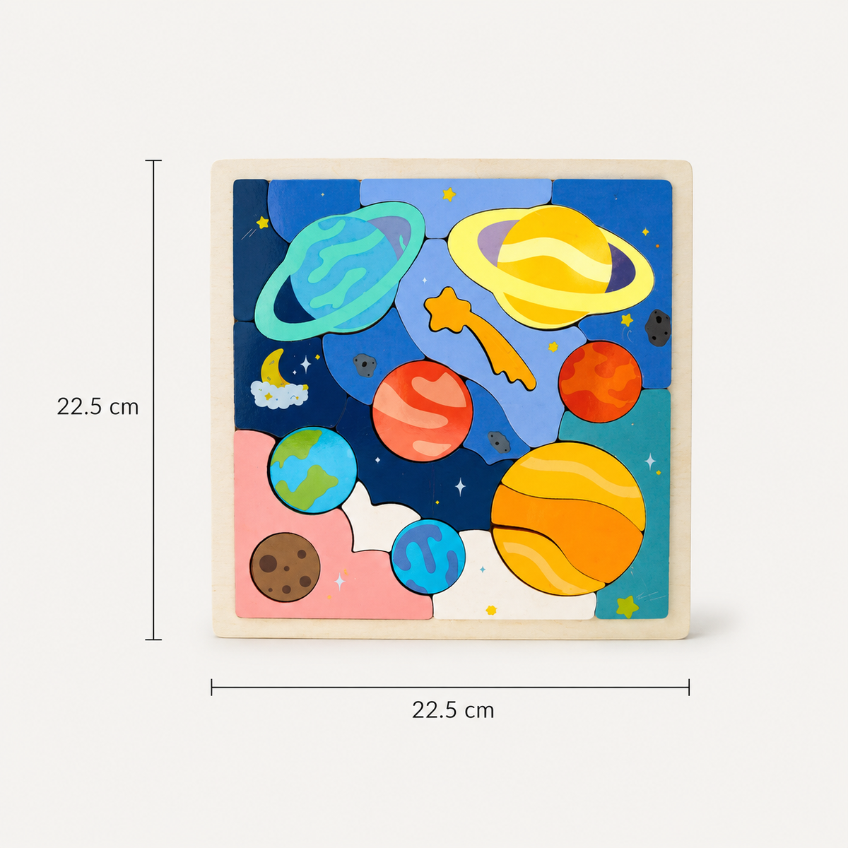 Montessori-houten zonnestelselpuzzel