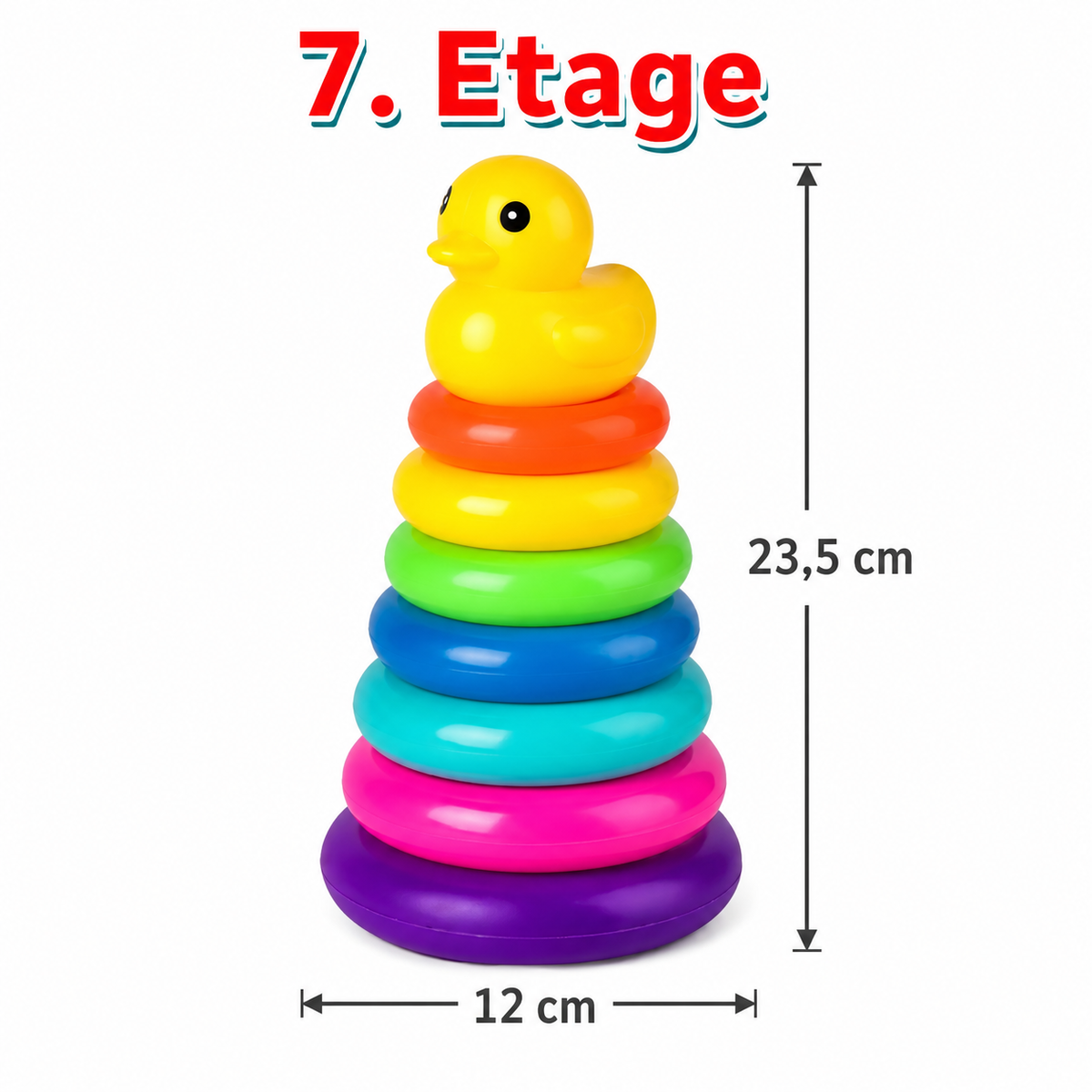 Montessori-stapeltoren met ringen & eend
