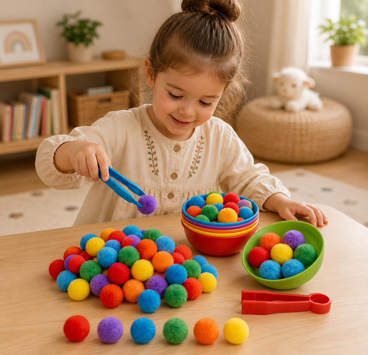 Montessori-kleursorteersets & accessoires met pincet