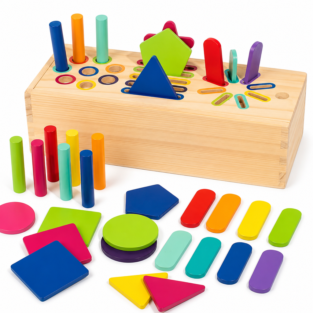 Montessori-sorteerbox voor vormen & kleuren