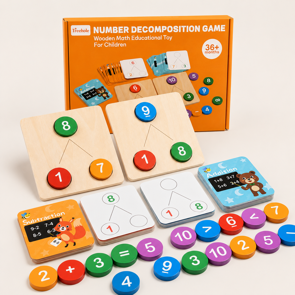 Montessori-houten rekenspel