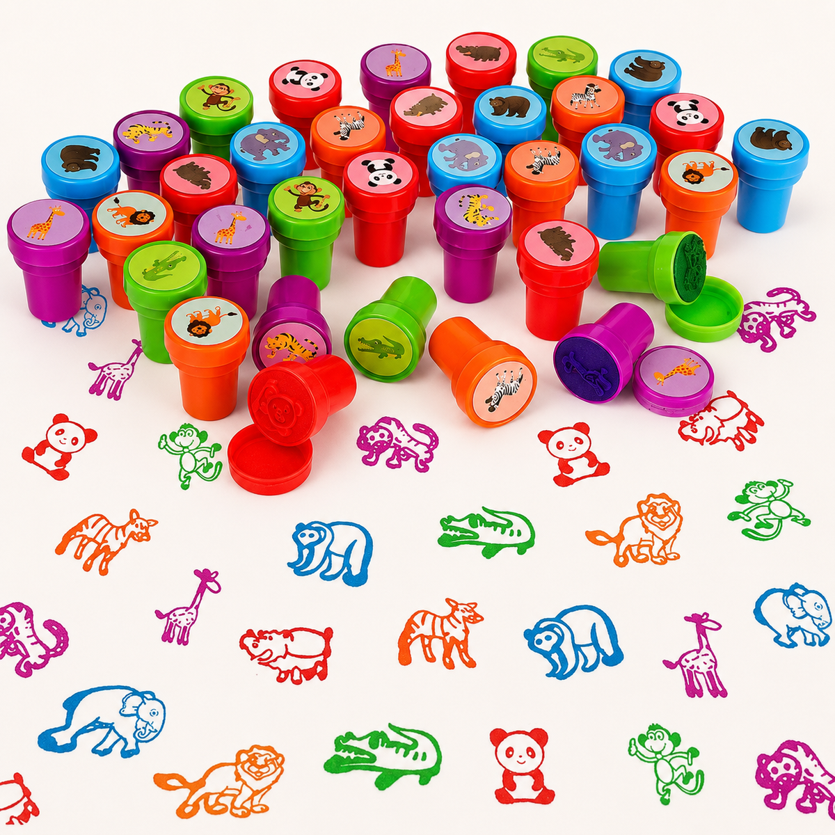 Set van 10 kinderstempels met motieven