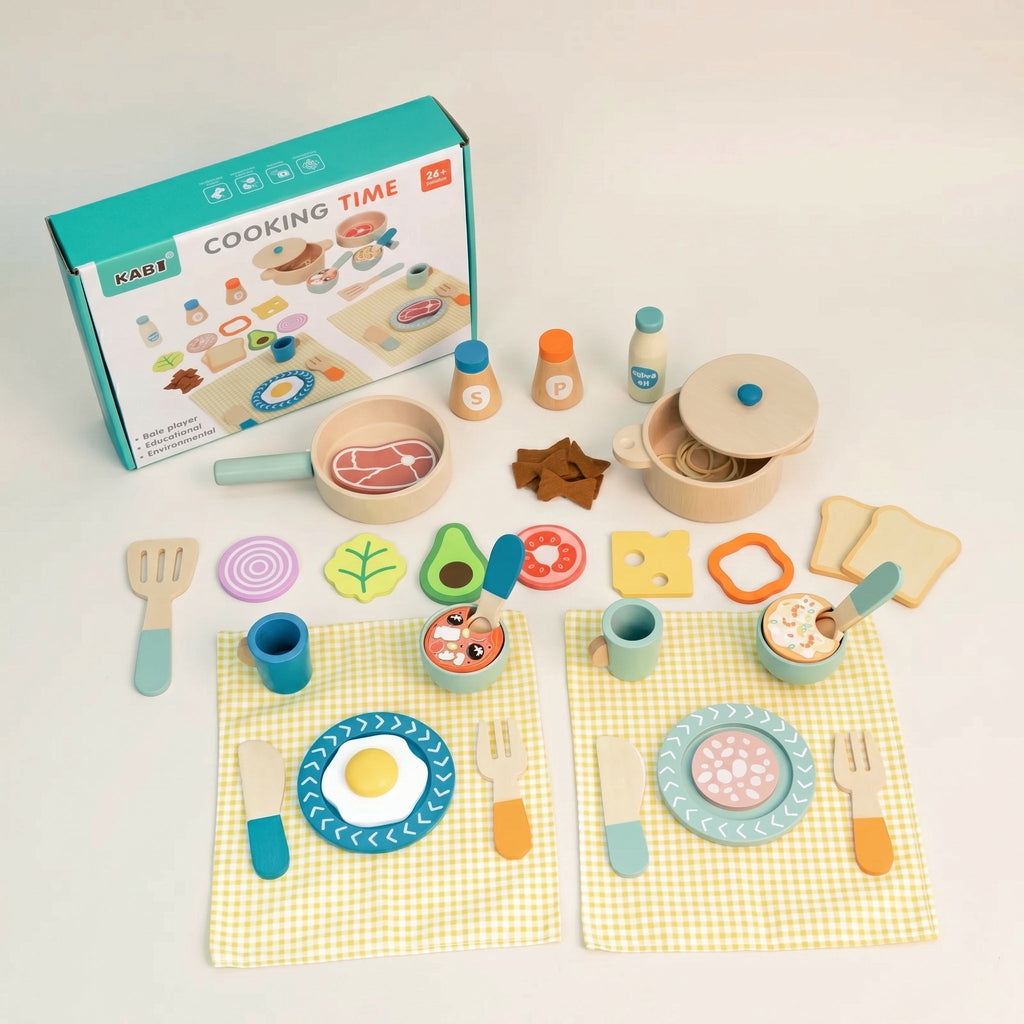Montessori-picknickset van hout