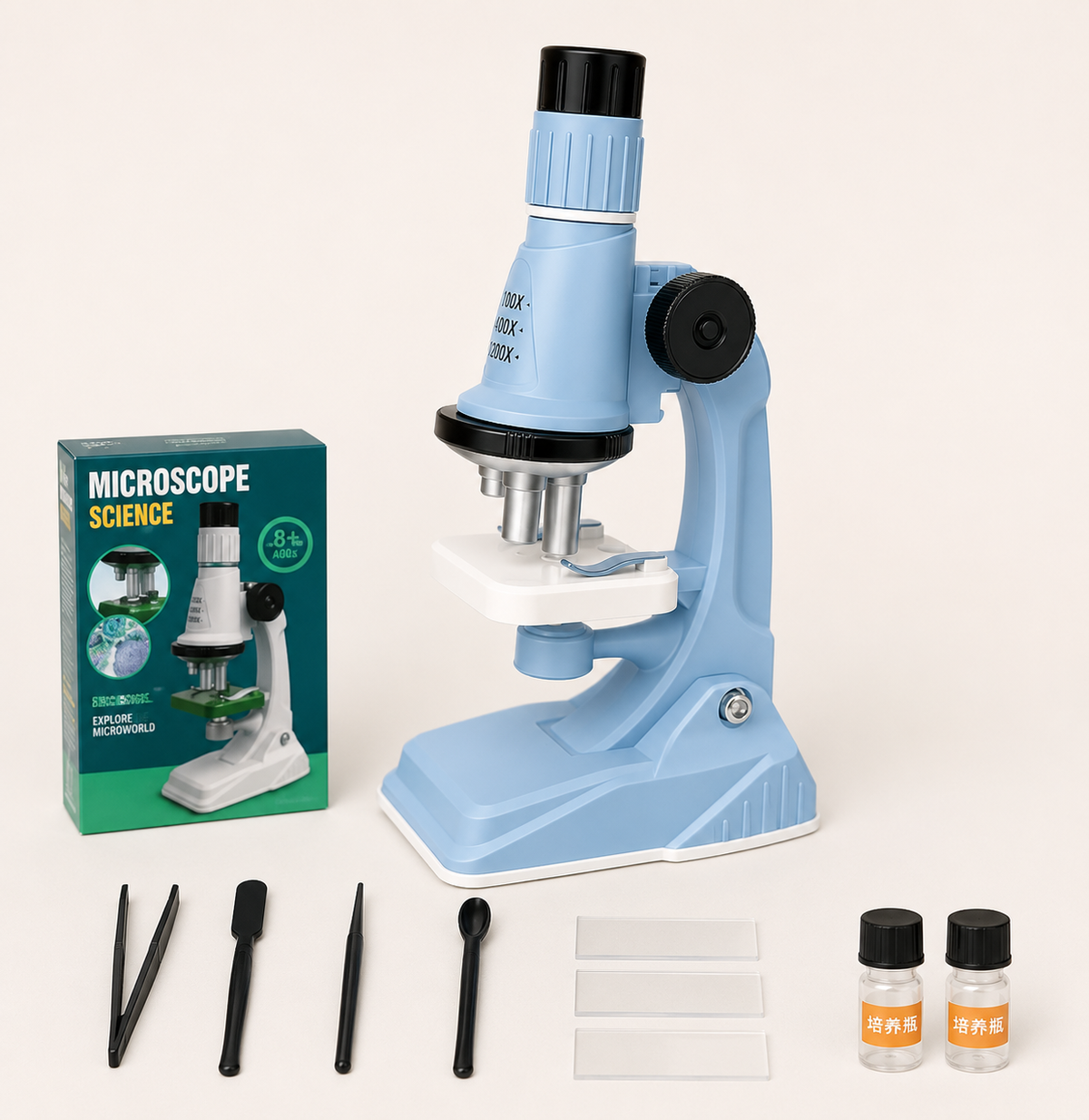 Kindermicroscoop met 1200× vergroting
