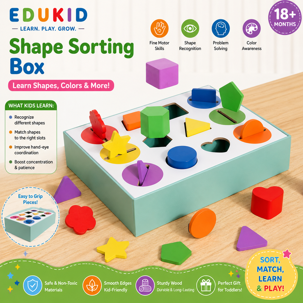 Montessori-sorteerbox voor vormen & kleuren