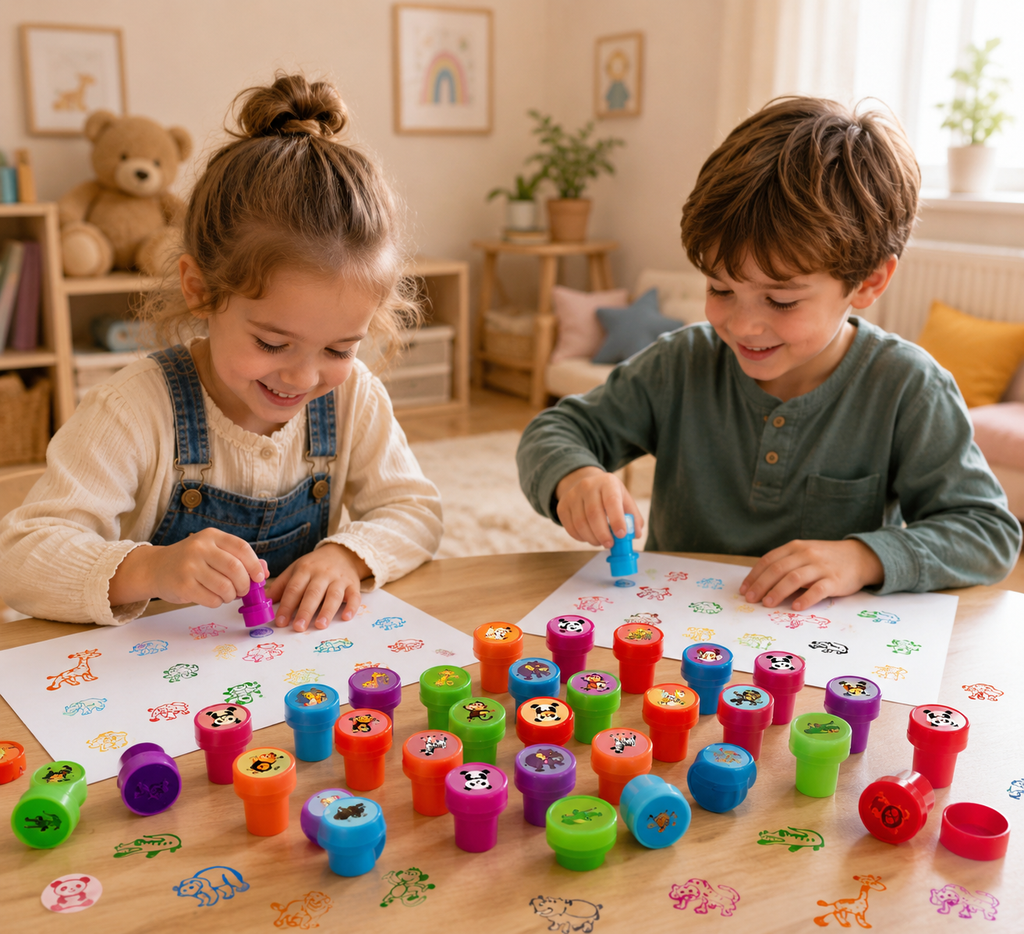 Set van 10 kinderstempels met motieven