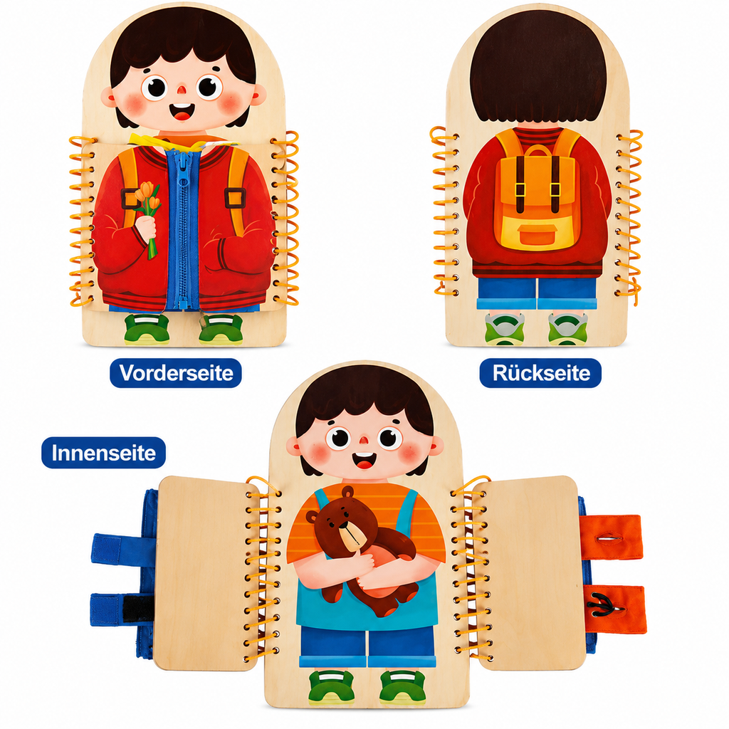 Montessori-busy board van hout