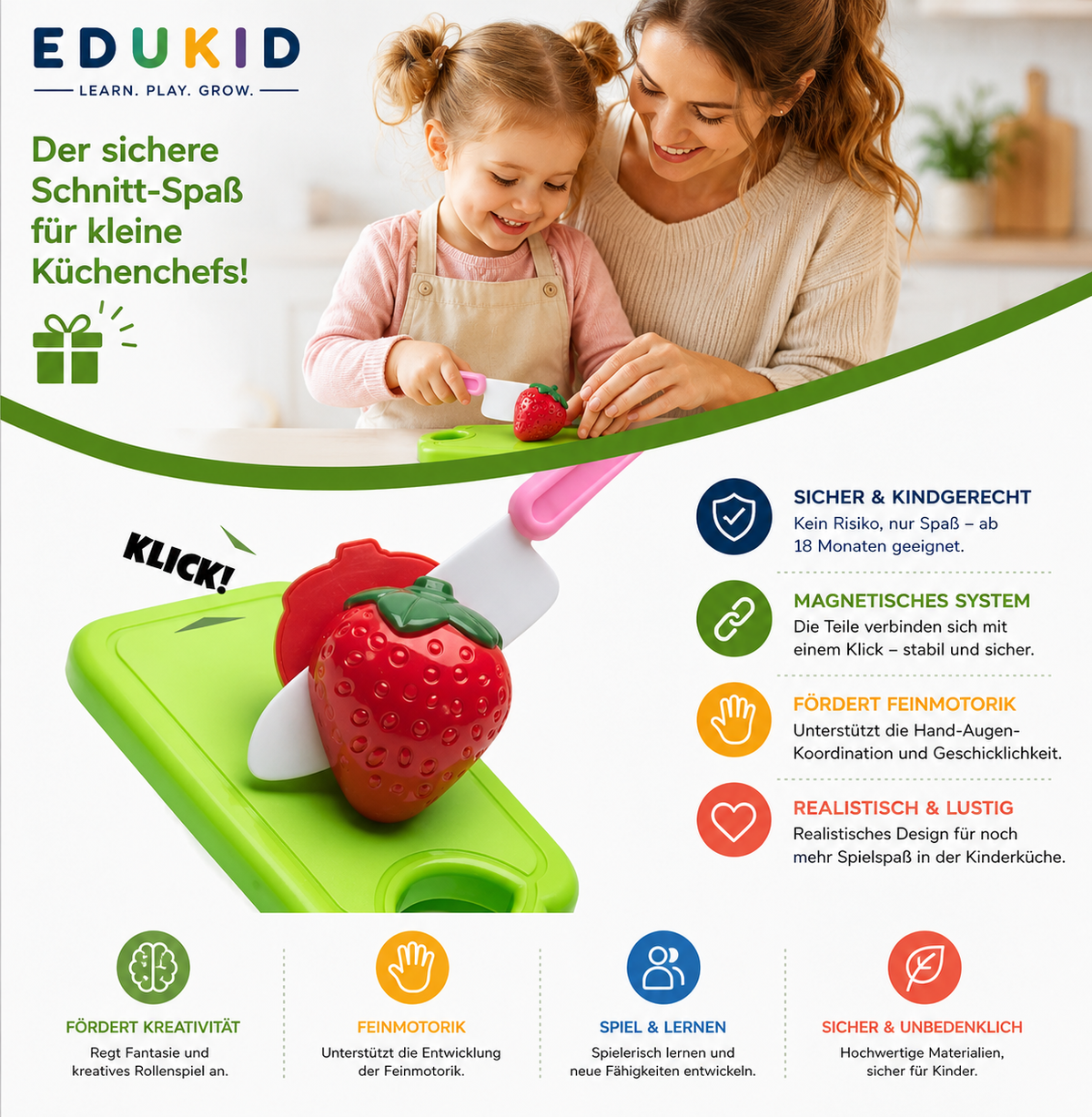 Montessori-snijset met fruit & groenten