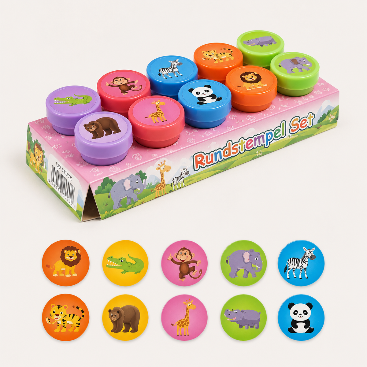 Set van 10 kinderstempels met motieven