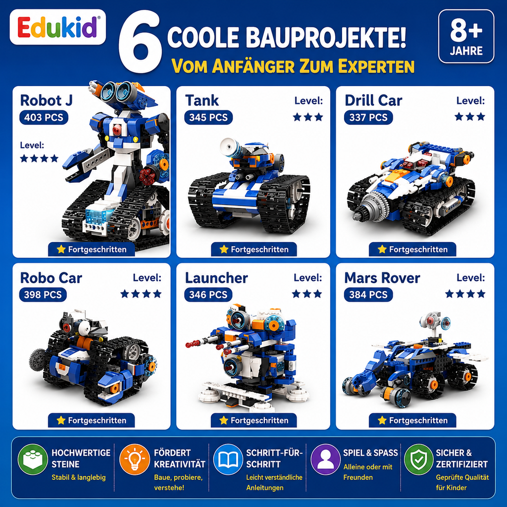 6-in-1 robotbouwset om te programmeren
