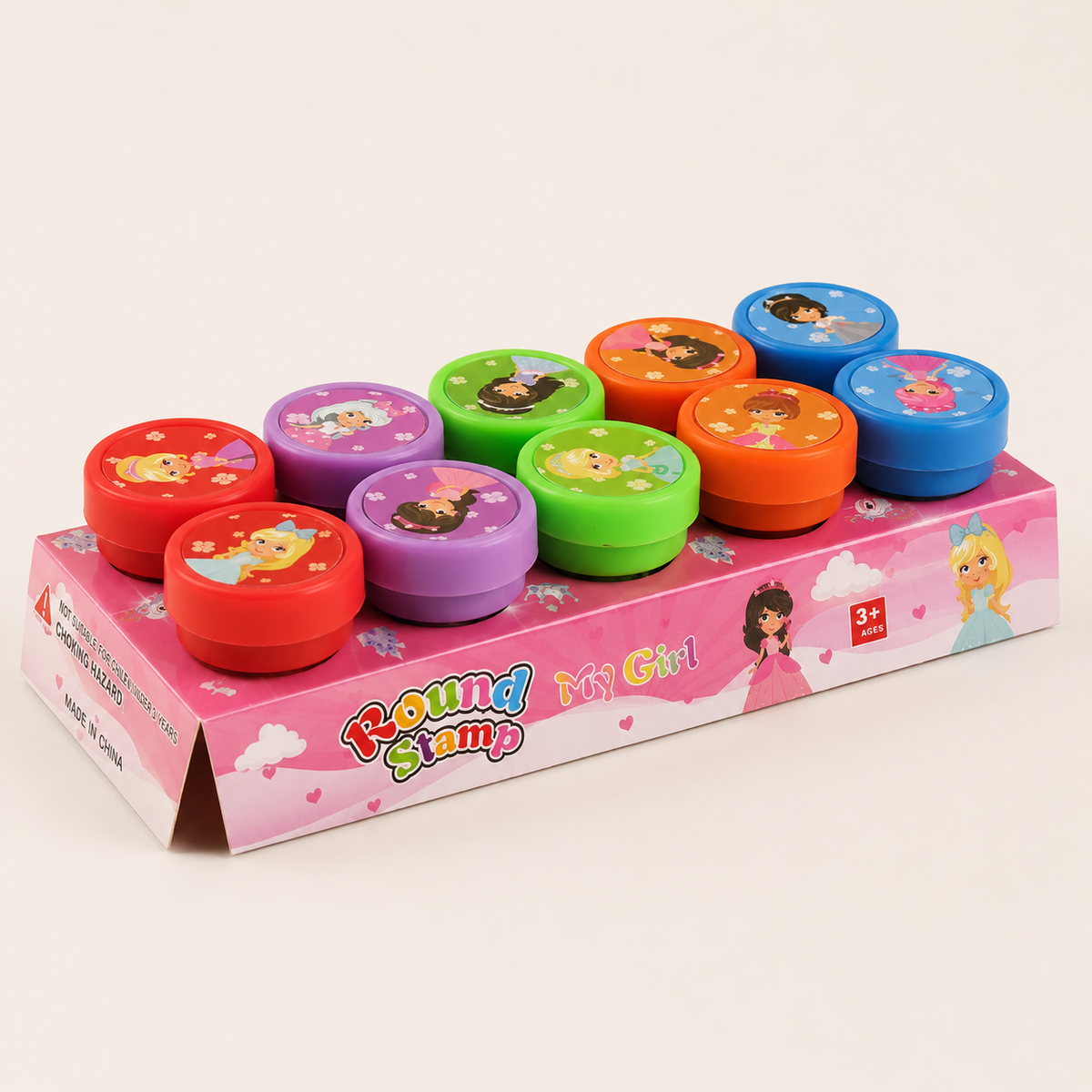 Set van 10 kinderstempels met motieven