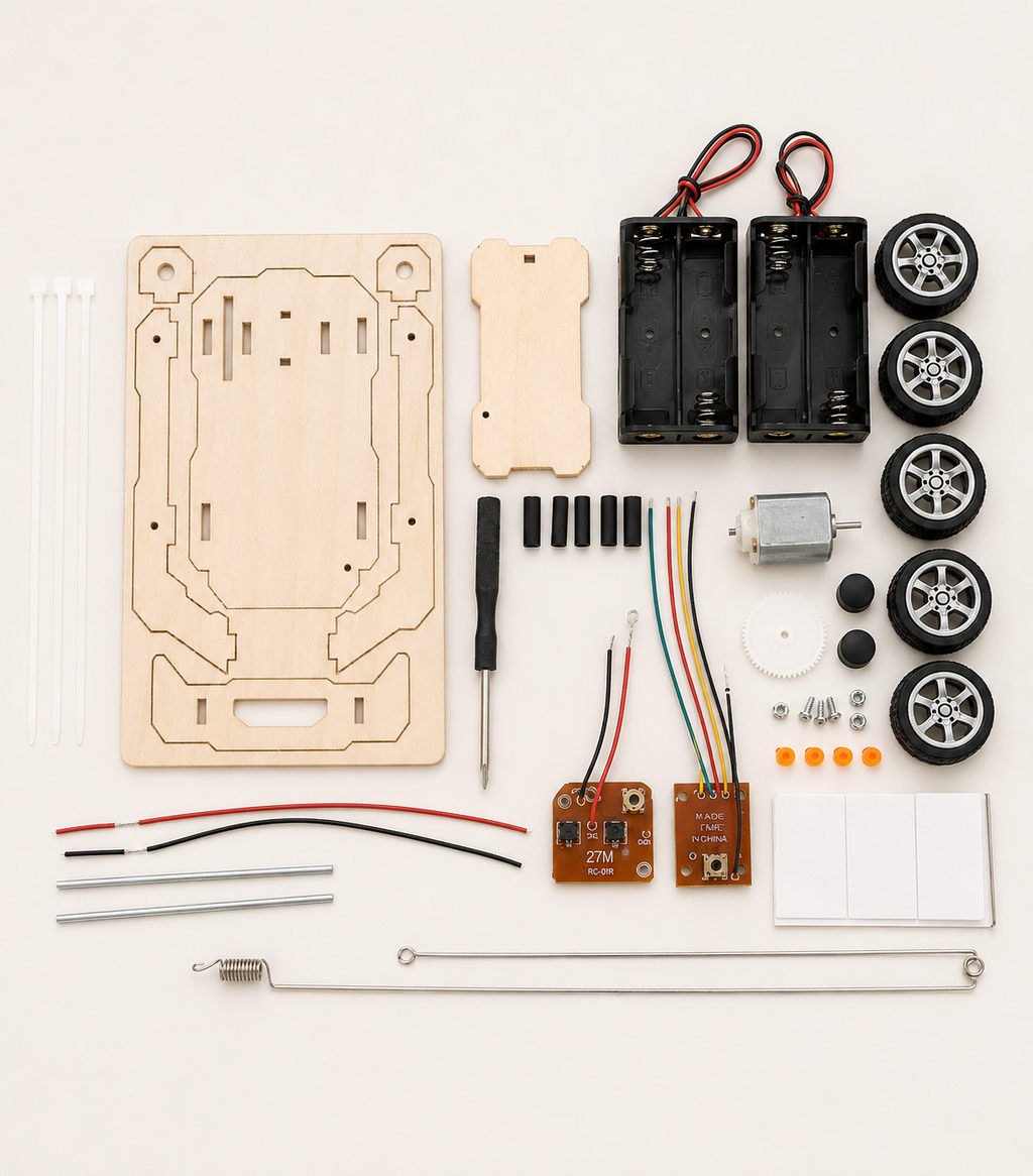 STEM RC-autobouwset van hout
