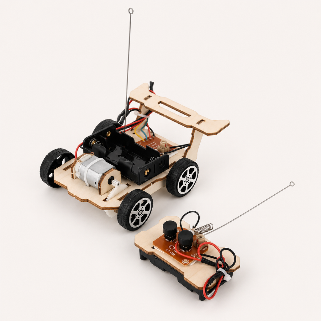 STEM RC-autobouwset van hout
