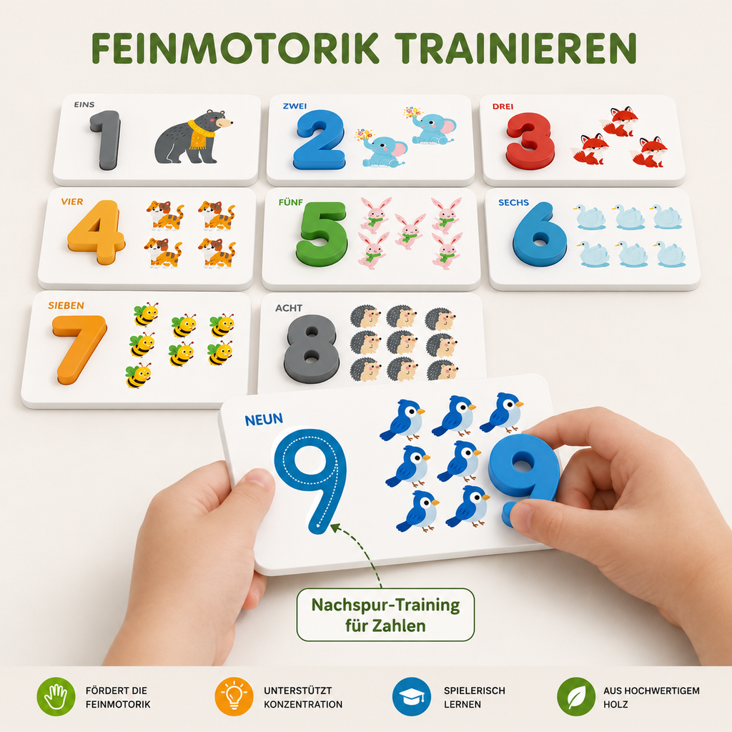 Montessori-houten cijferpuzzel