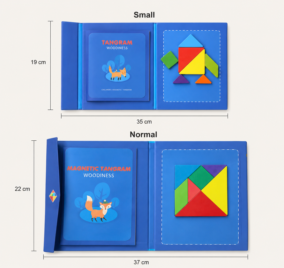 Magnetisch tangramboek met voorbeelden