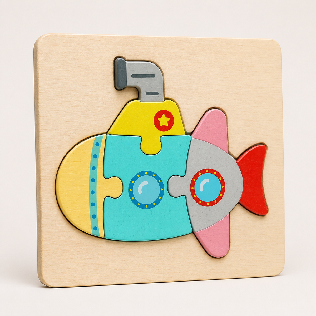 Montessori 3D-houten puzzel met dieren & voertuigen
