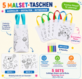 DIY-stoffen tassen om te beschilderen voor kinderen