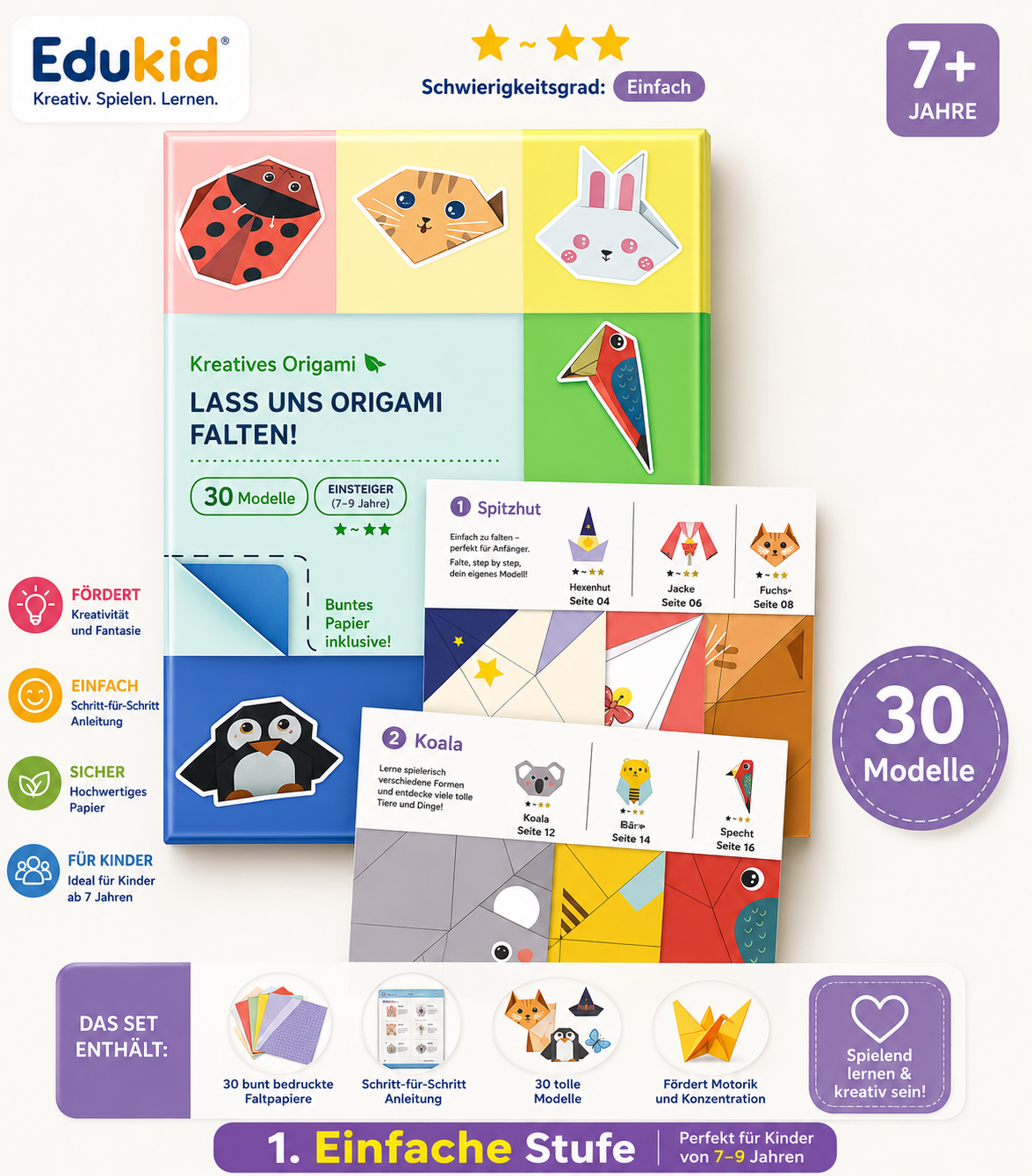 Origami-knutselset met handleiding voor kinderen