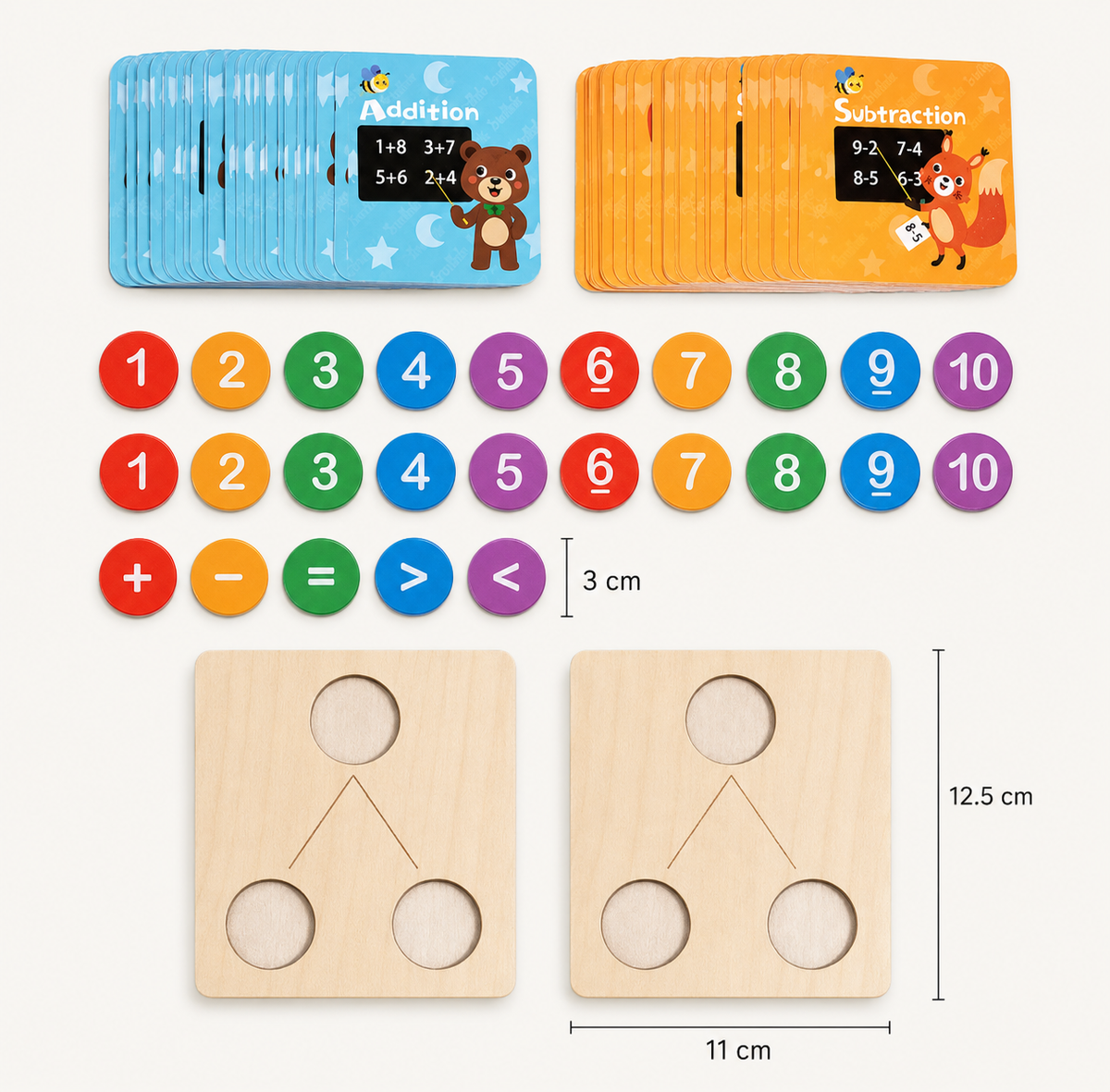 Montessori-houten rekenspel