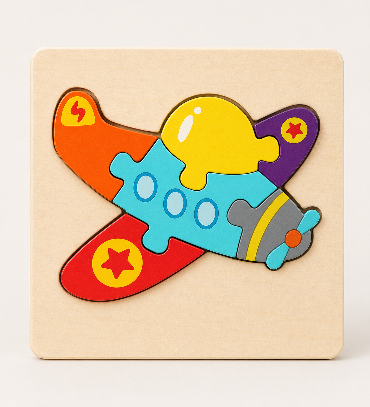 Montessori 3D-houten puzzel met dieren & voertuigen