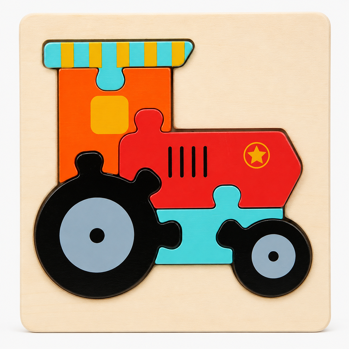 Montessori 3D-houten puzzel met dieren & voertuigen