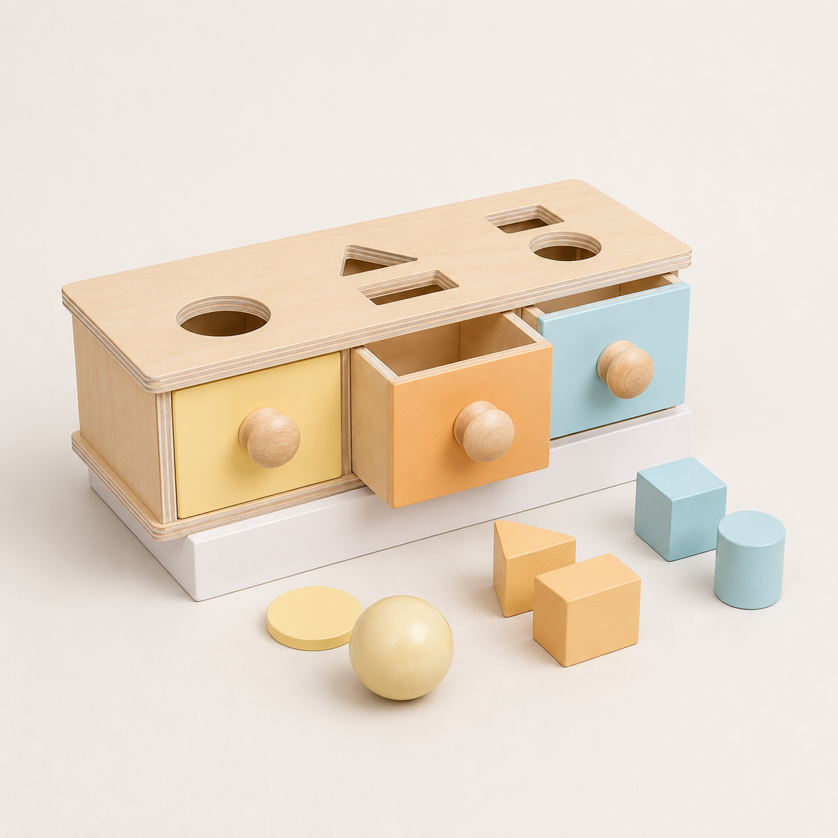 Montessori-objectpermanentiebox 4-in-1