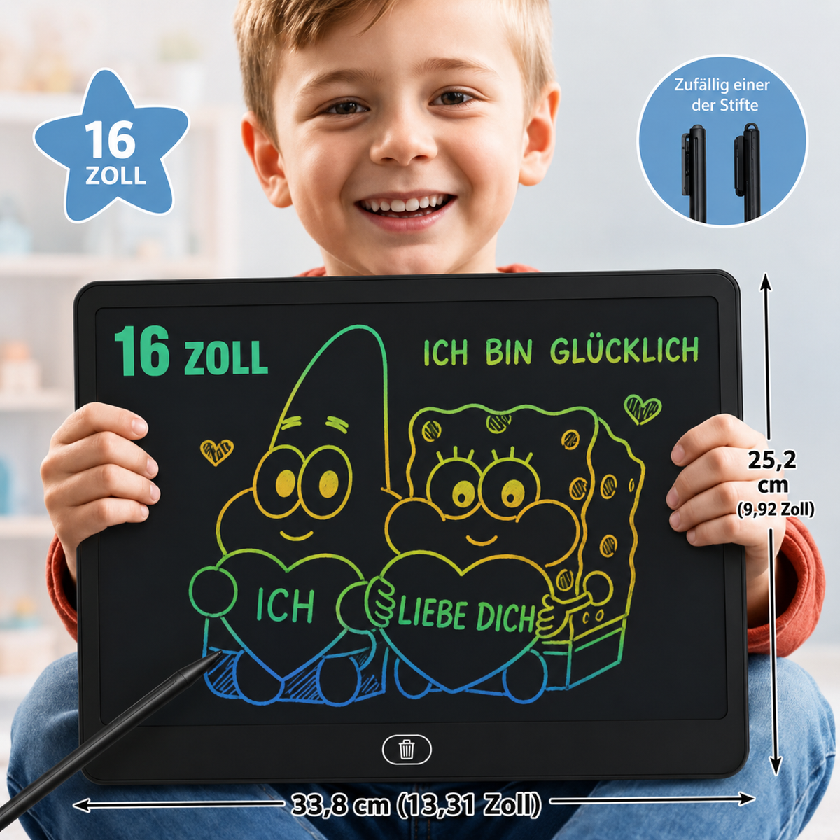 Herbruikbaar LCD-tekenbord voor kinderen