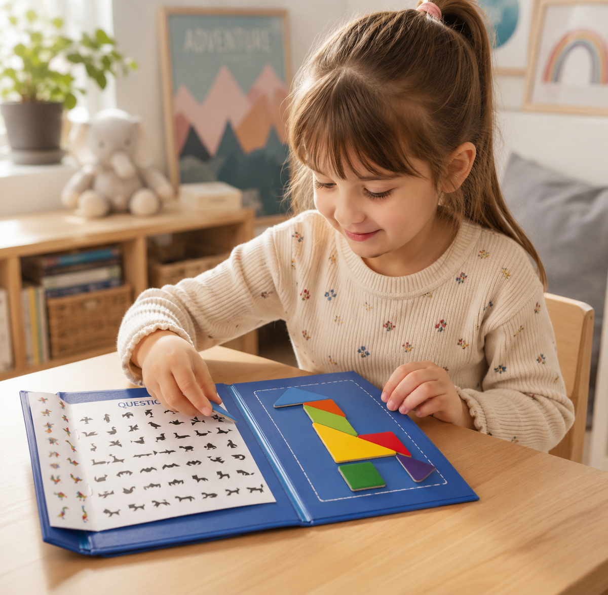 Magnetisch tangramboek met voorbeelden