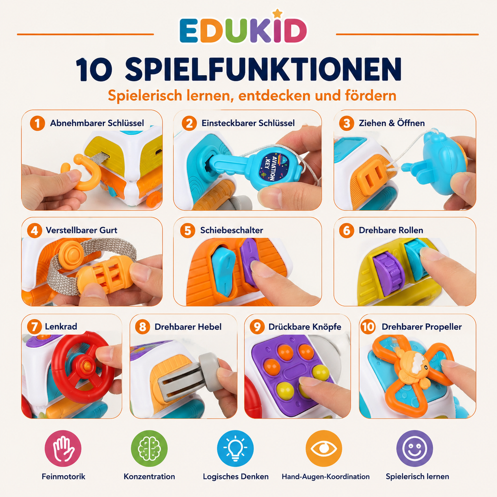 Montessori-activiteitenkubus voor baby's