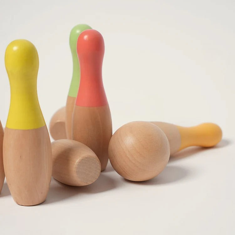Montessori-bowlingset van hout