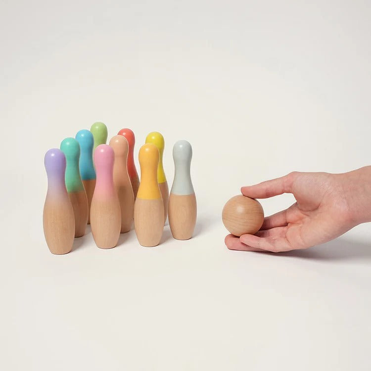 Montessori-bowlingset van hout