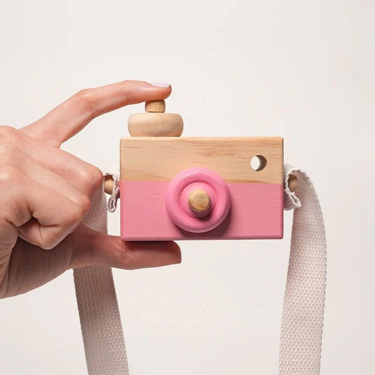 Montessori-speelcamera van hout