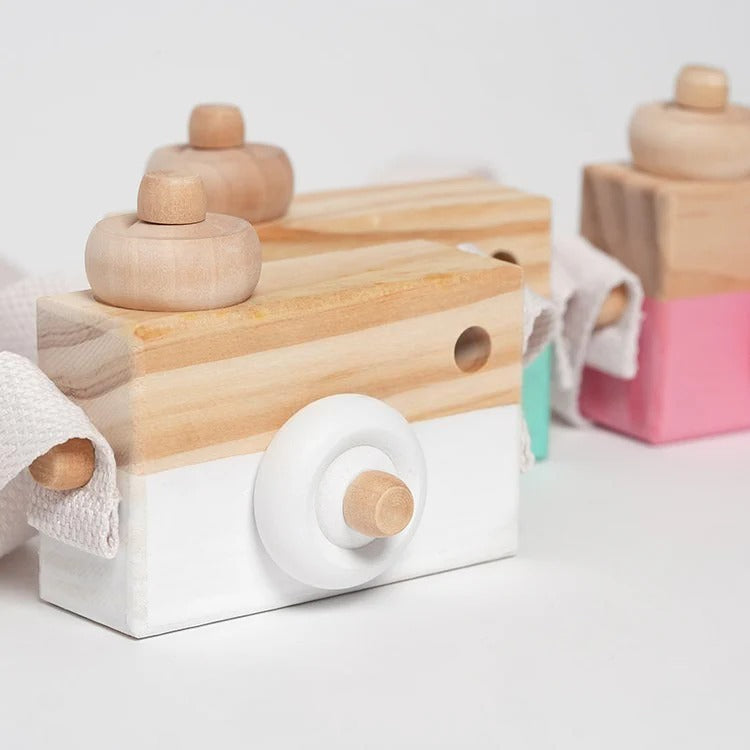 Montessori-speelcamera van hout