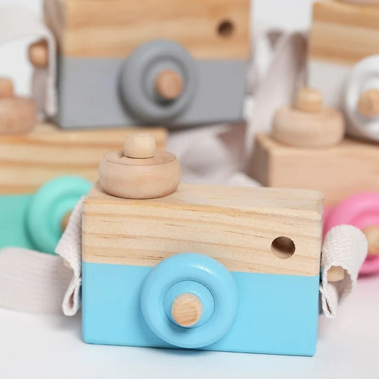 Montessori-speelcamera van hout