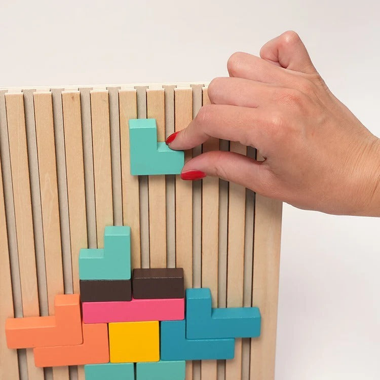 Montessori-logische bouwstenen met opdrachtkaarten