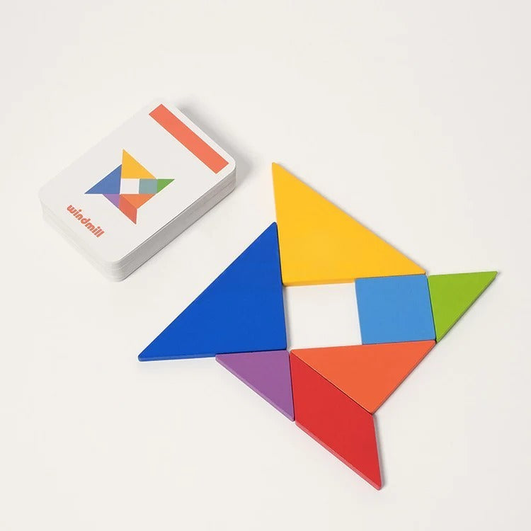 Montessori-tangrampuzzel met 25 kaarten