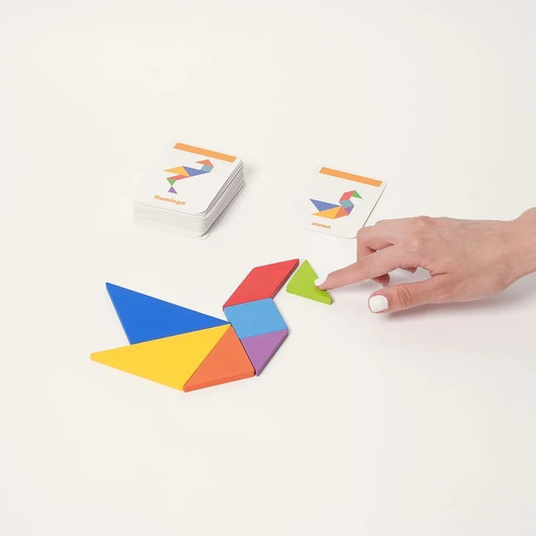 Montessori-tangrampuzzel met 25 kaarten