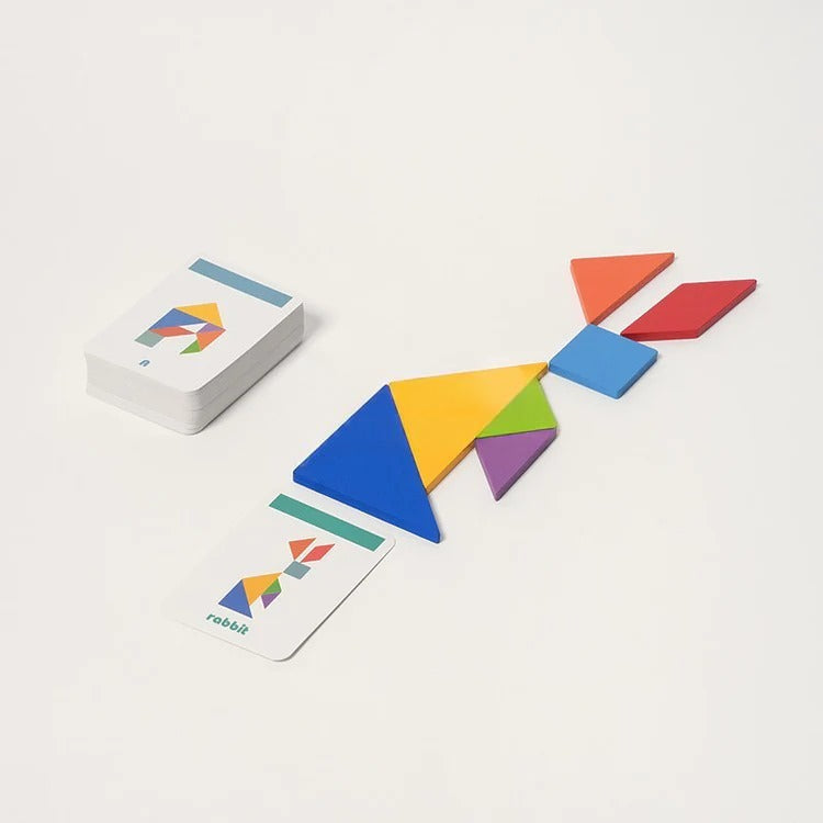 Montessori-tangrampuzzel met 25 kaarten