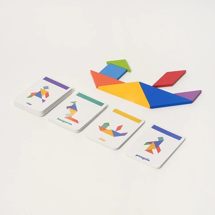 Montessori-tangrampuzzel met 25 kaarten