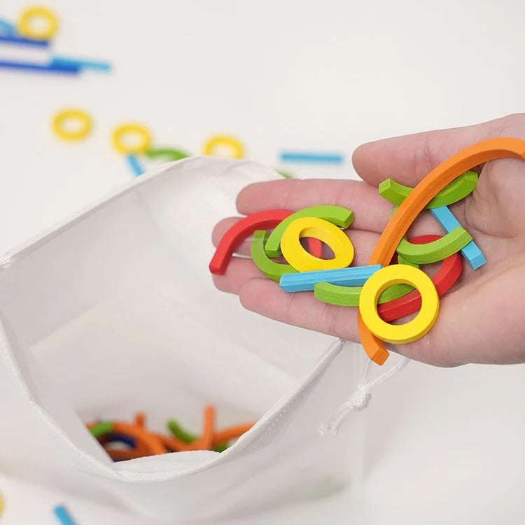 Montessori-leerstaafjes met 20 opdrachtkaarten